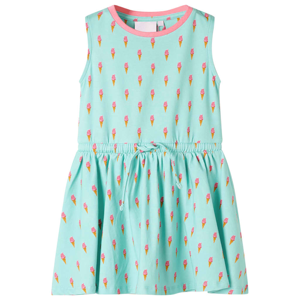 Kinderjurk met trekkoord 104 lichtmint is nu te koop bij PeponiXL, paradijselijk wonen!