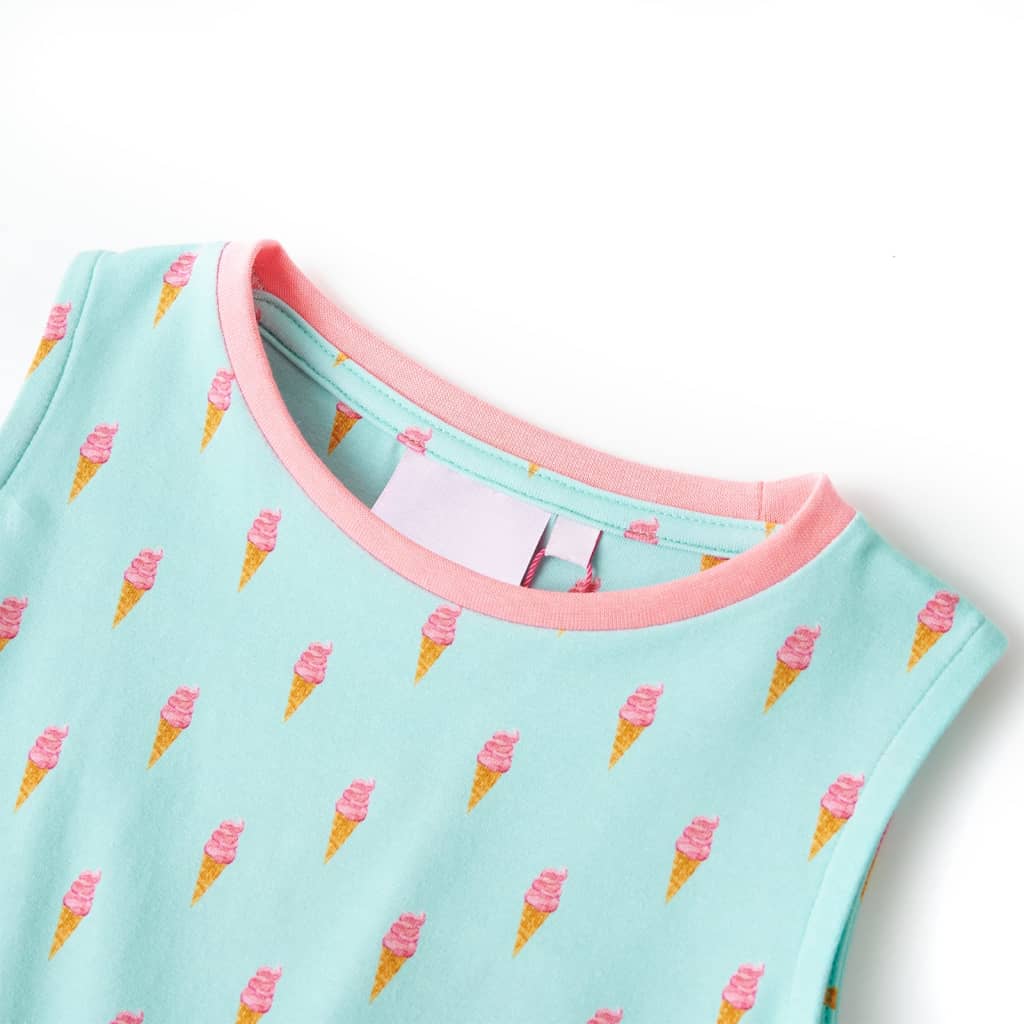 Kinderjurk met trekkoord 104 lichtmint is nu te koop bij PeponiXL, paradijselijk wonen!