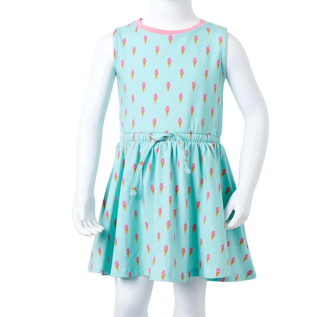 Kinderjurk met trekkoord 116 lichtmint is nu te koop bij PeponiXL, paradijselijk wonen!
