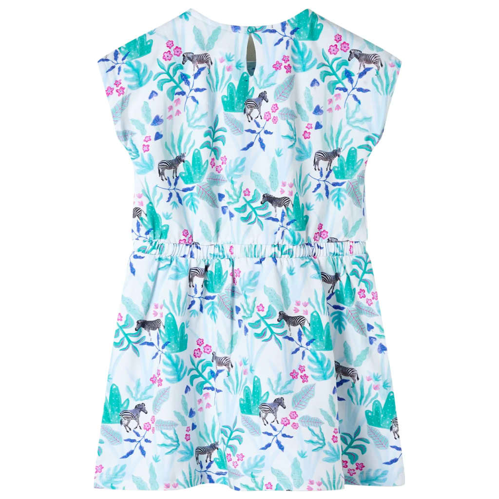 Kinderjurk 104 ecru en donkermintkleurig is nu te koop bij PeponiXL, paradijselijk wonen!