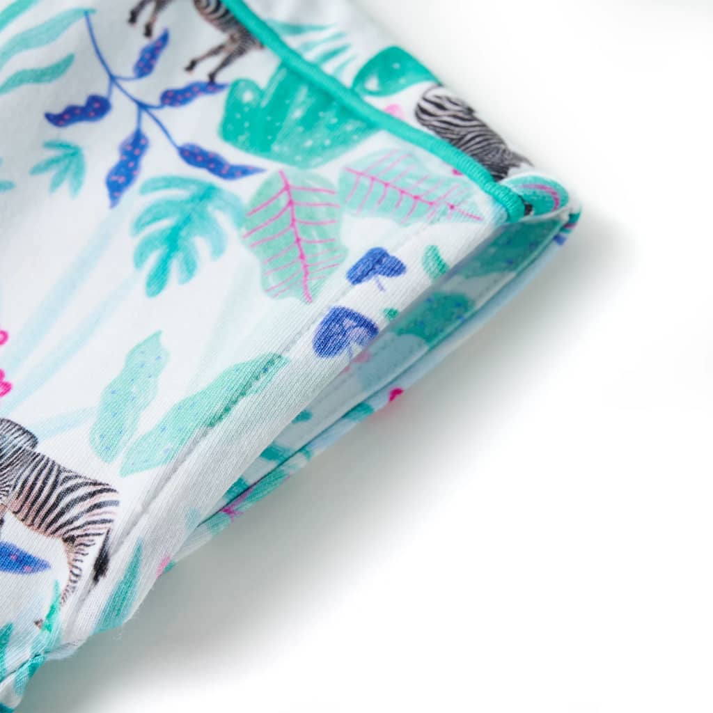Kinderjurk 104 ecru en donkermintkleurig is nu te koop bij PeponiXL, paradijselijk wonen!