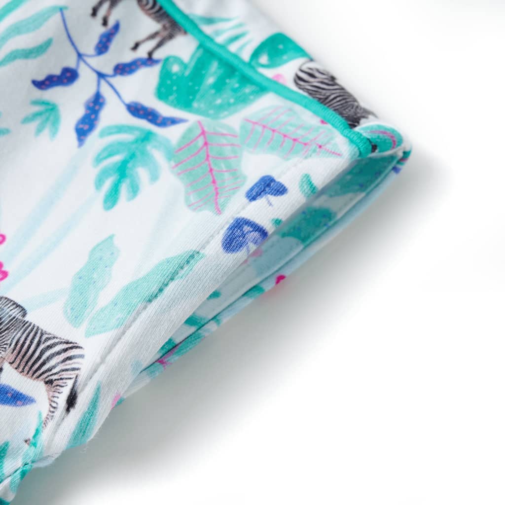 Kinderjurk 116 ecru en donkermintkleurig is nu te koop bij PeponiXL, paradijselijk wonen!