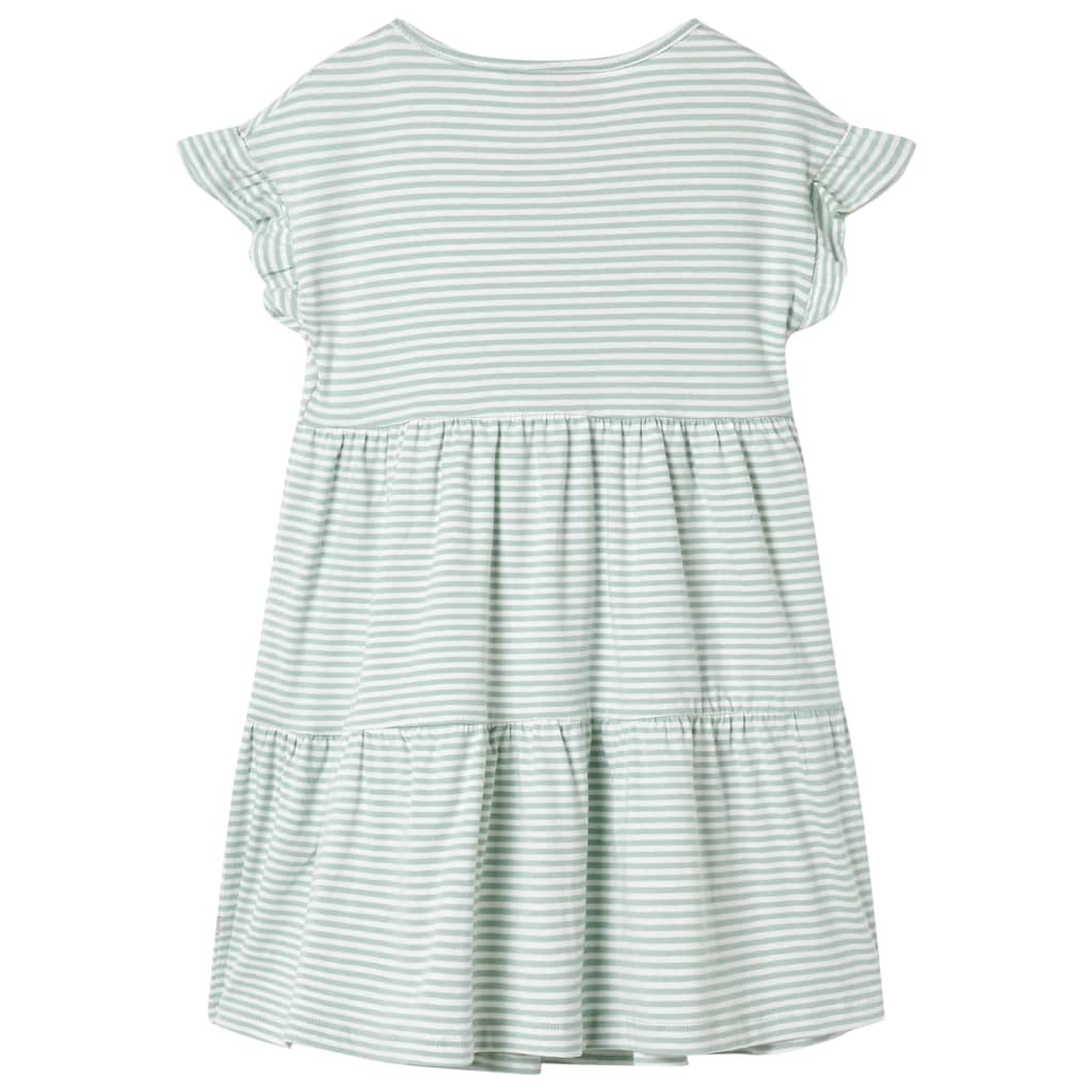 Kinderjurk met ruches aan de mouwen 128 mintkleurig is nu te koop bij PeponiXL, paradijselijk wonen!