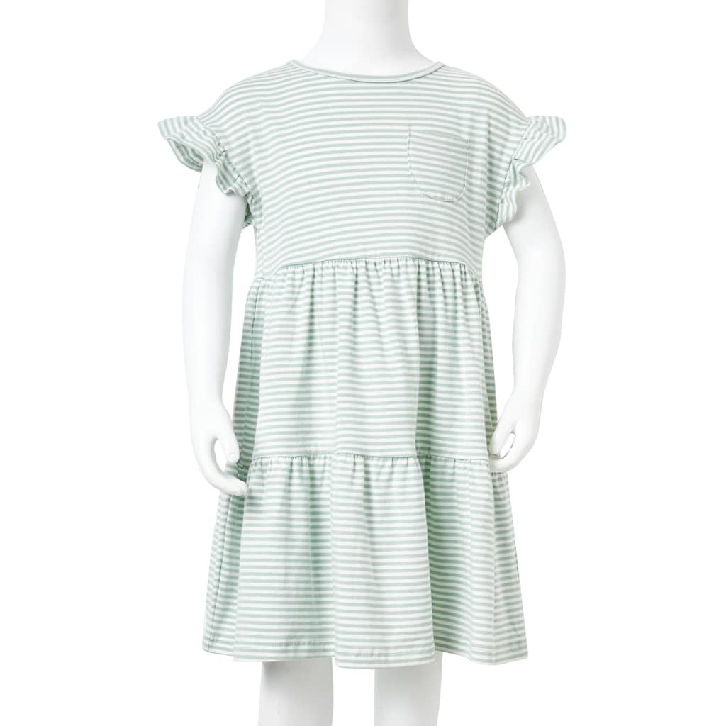 Kinderjurk met ruches aan de mouwen 128 mintkleurig is nu te koop bij PeponiXL, paradijselijk wonen!