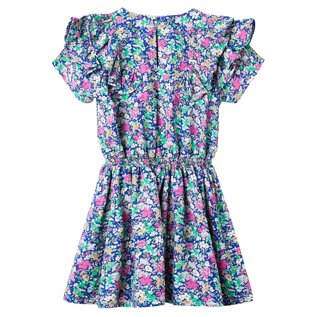 Kinderjurk met ruche mouwen 104 kobaltblauw is nu te koop bij PeponiXL, paradijselijk wonen!
