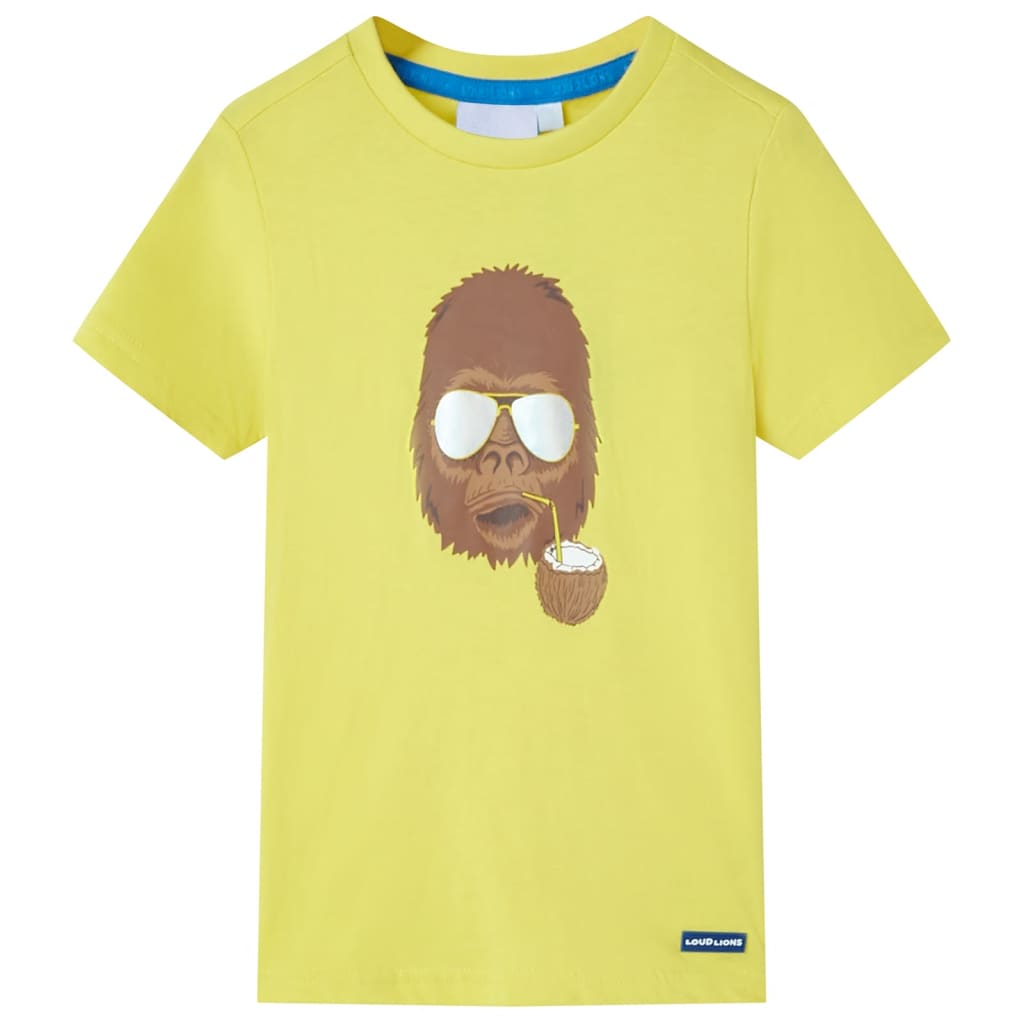 Kindershirt met korte mouwen 92 geel is nu te koop bij PeponiXL, paradijselijk wonen!