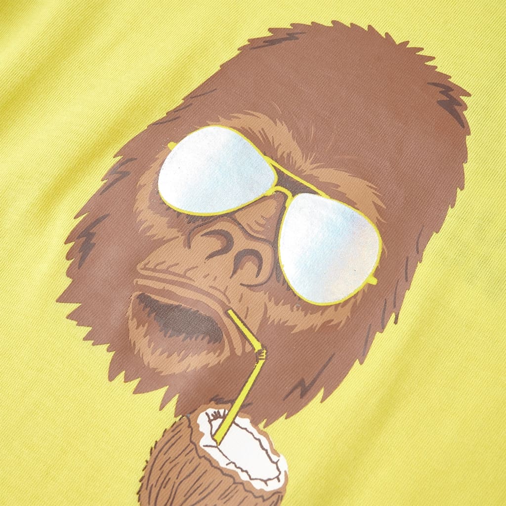 Kindershirt met korte mouwen 92 geel is nu te koop bij PeponiXL, paradijselijk wonen!