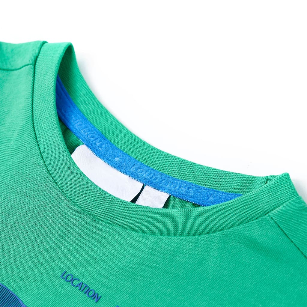 Kindershirt 104 groen is nu te koop bij PeponiXL, paradijselijk wonen!