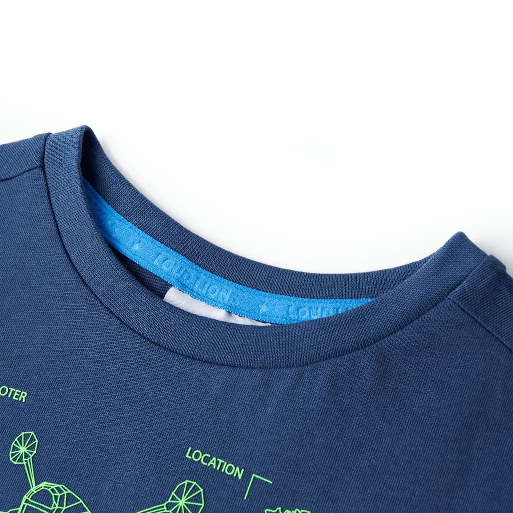 Kindershirt 92 donkerblauw is nu te koop bij PeponiXL, paradijselijk wonen!