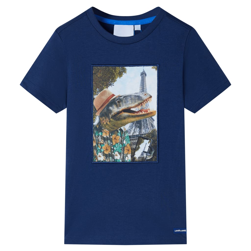 Kindershirt 116 donkerblauw is nu te koop bij PeponiXL, paradijselijk wonen!