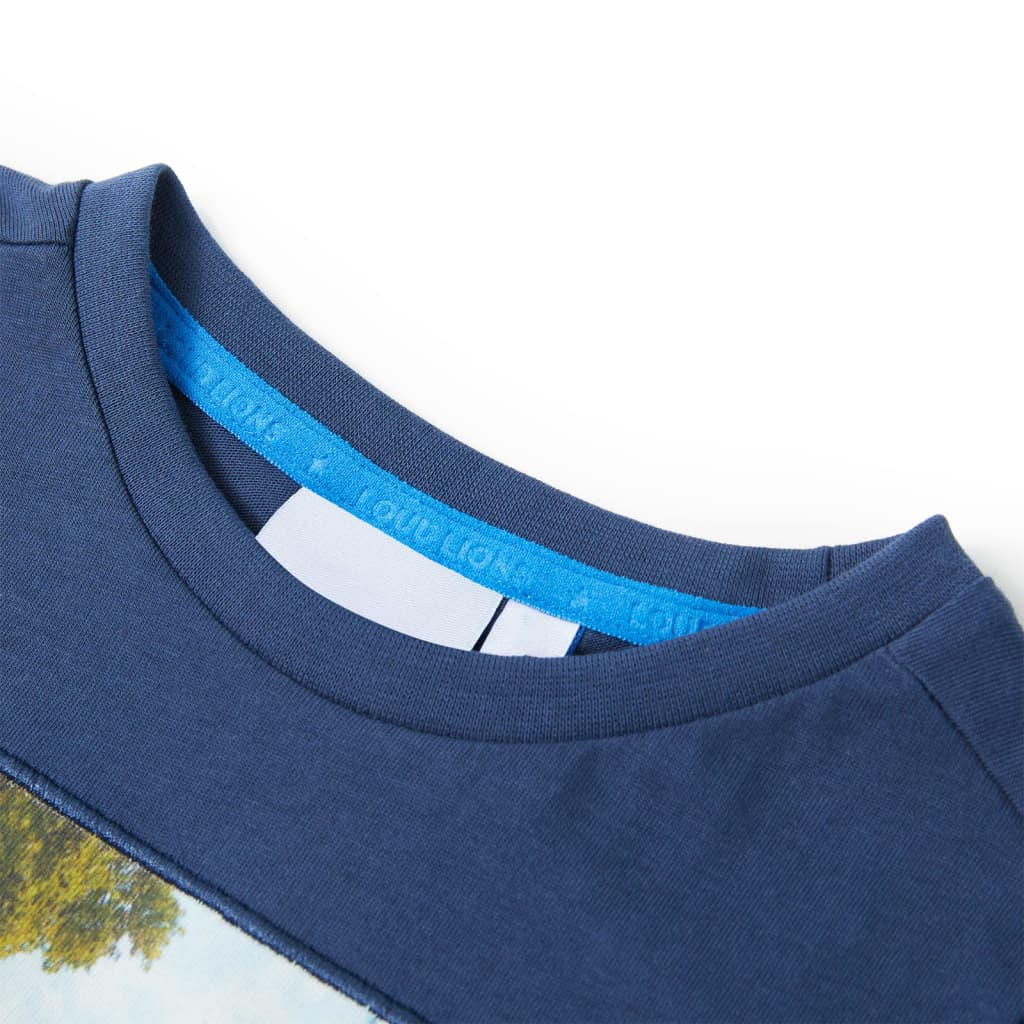 Kindershirt 116 donkerblauw is nu te koop bij PeponiXL, paradijselijk wonen!