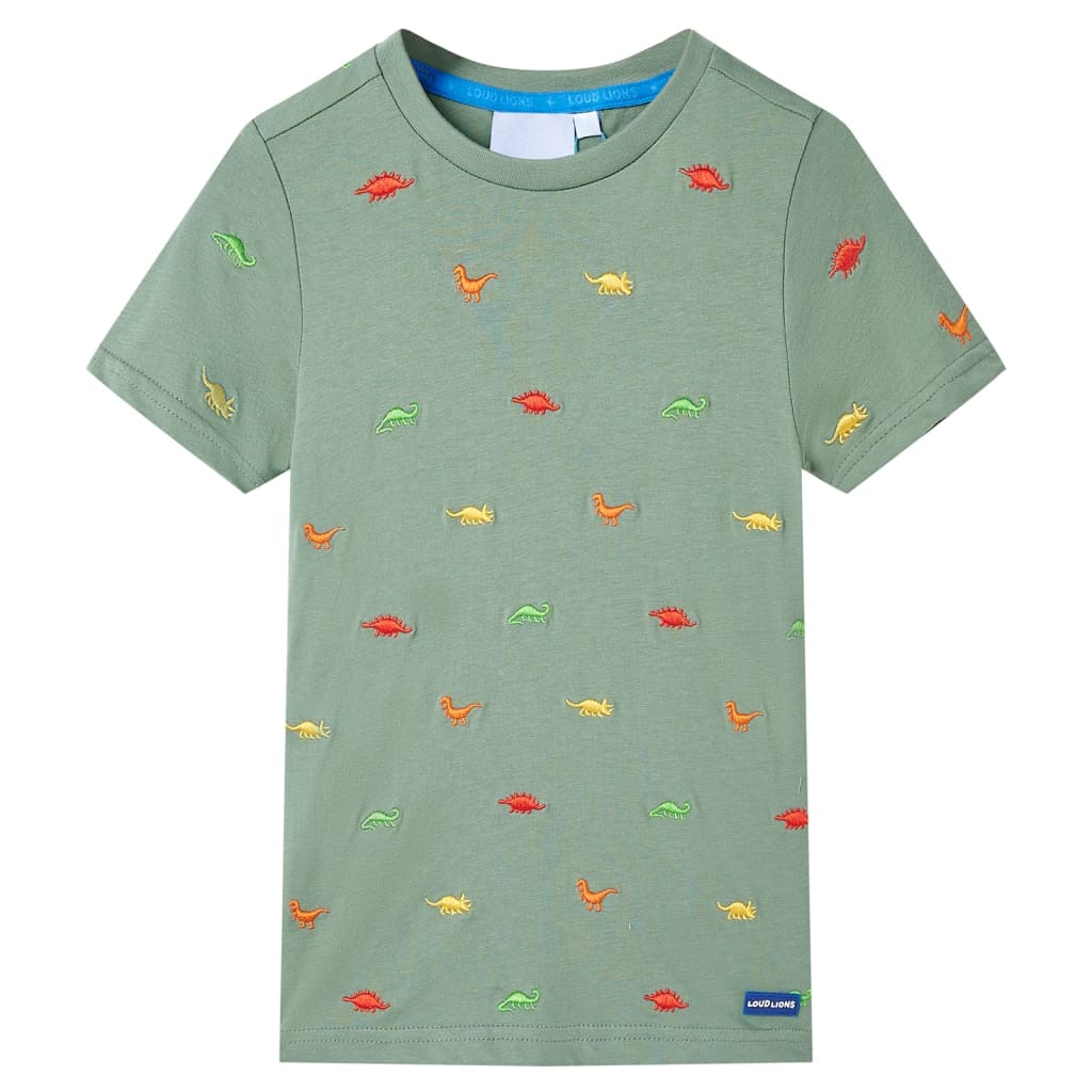 Kindershirt met korte mouwen 116 kakikleurig is nu te koop bij PeponiXL, paradijselijk wonen!