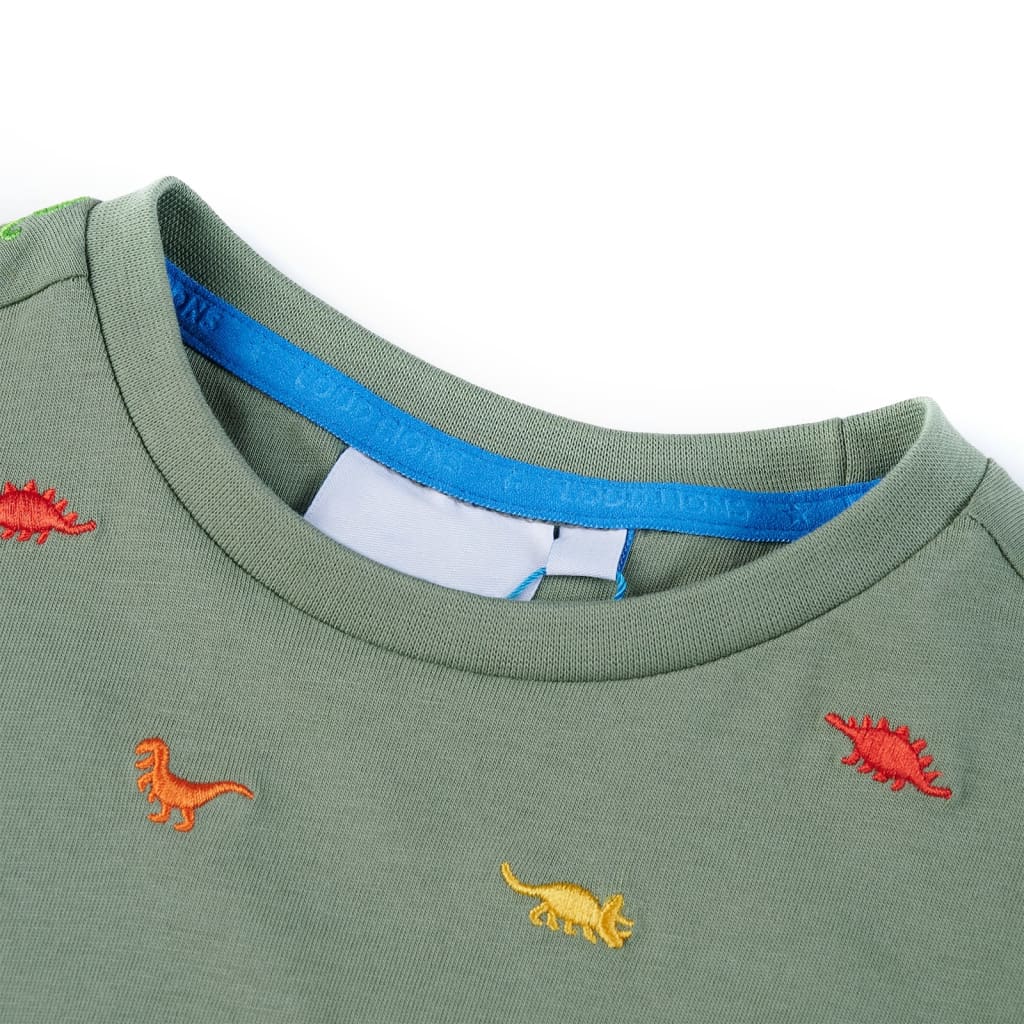 Kindershirt met korte mouwen 116 kakikleurig is nu te koop bij PeponiXL, paradijselijk wonen!