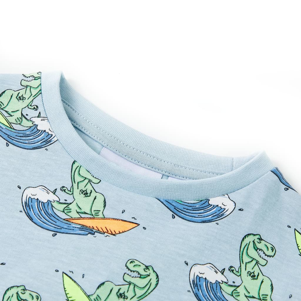 Kinderpyjama met korte mouwen 128 lichtblauw is nu te koop bij PeponiXL, paradijselijk wonen!