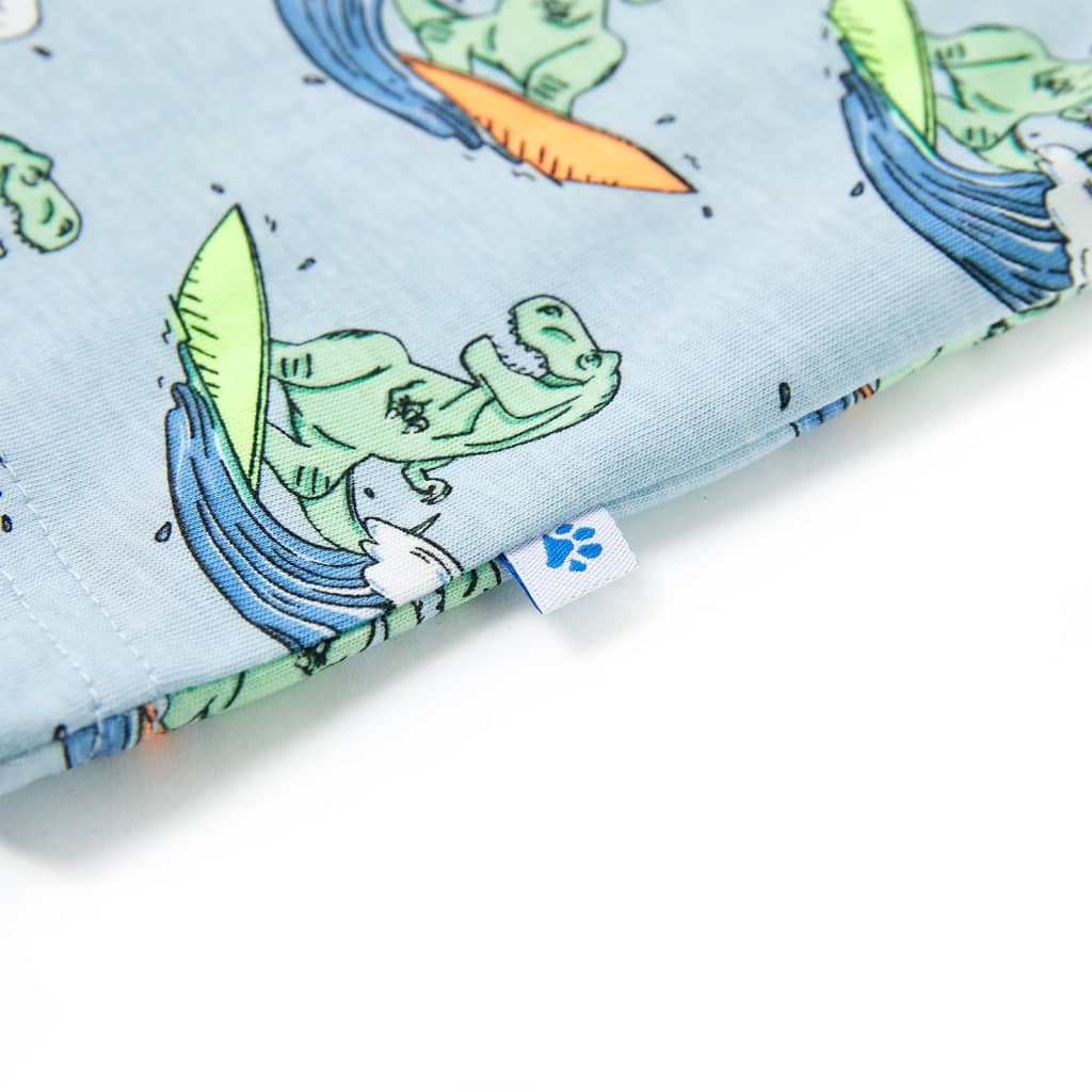 Kinderpyjama met korte mouwen 128 lichtblauw is nu te koop bij PeponiXL, paradijselijk wonen!