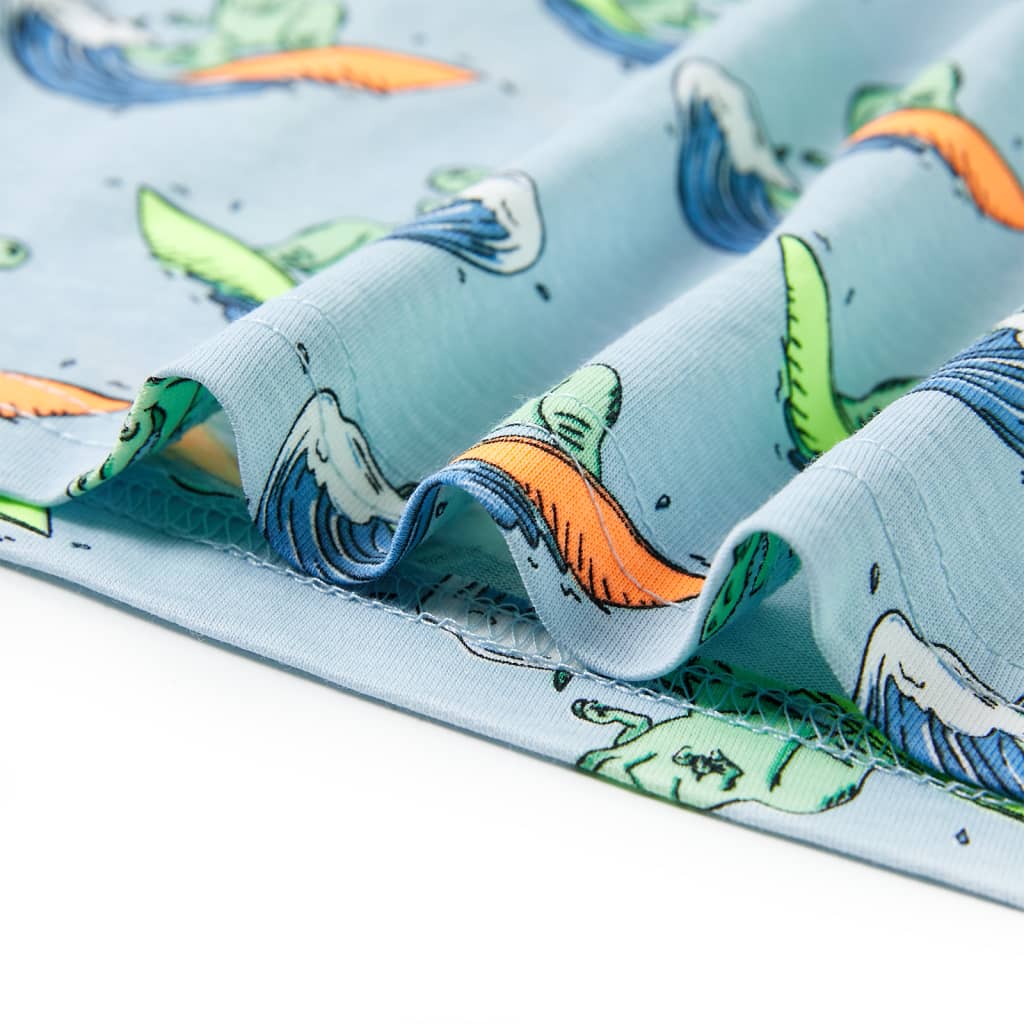 Kinderpyjama met korte mouwen 128 lichtblauw is nu te koop bij PeponiXL, paradijselijk wonen!