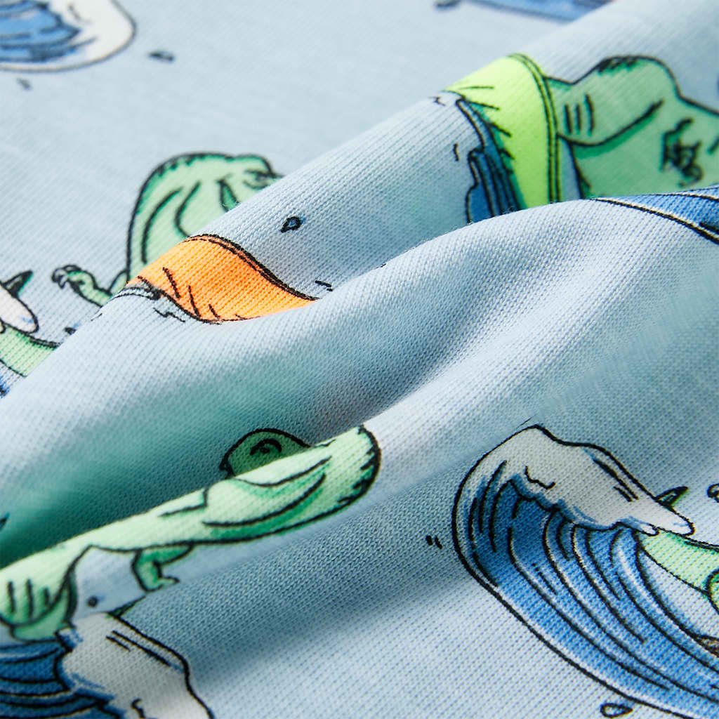 Kinderpyjama met korte mouwen 128 lichtblauw is nu te koop bij PeponiXL, paradijselijk wonen!