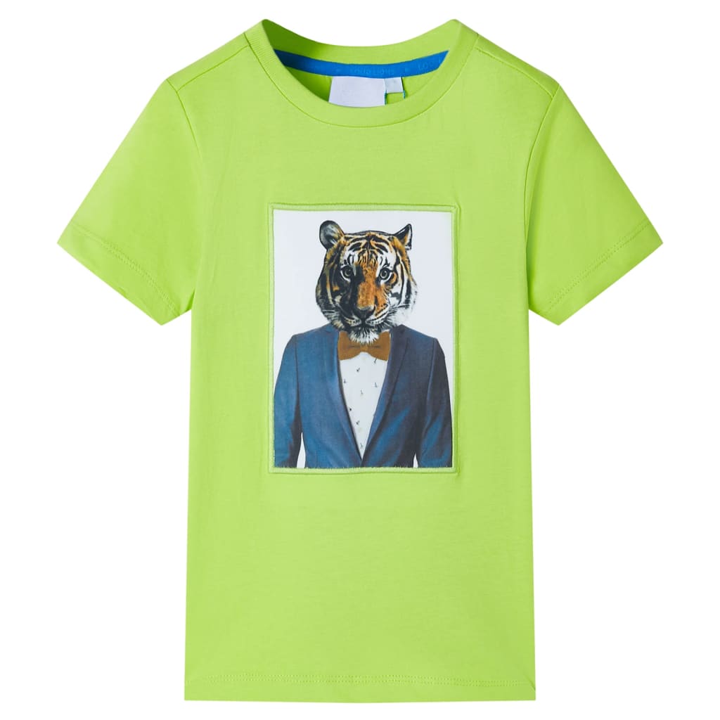 Kindershirt met korte mouwen 116 limoengroen is nu te koop bij PeponiXL, paradijselijk wonen!