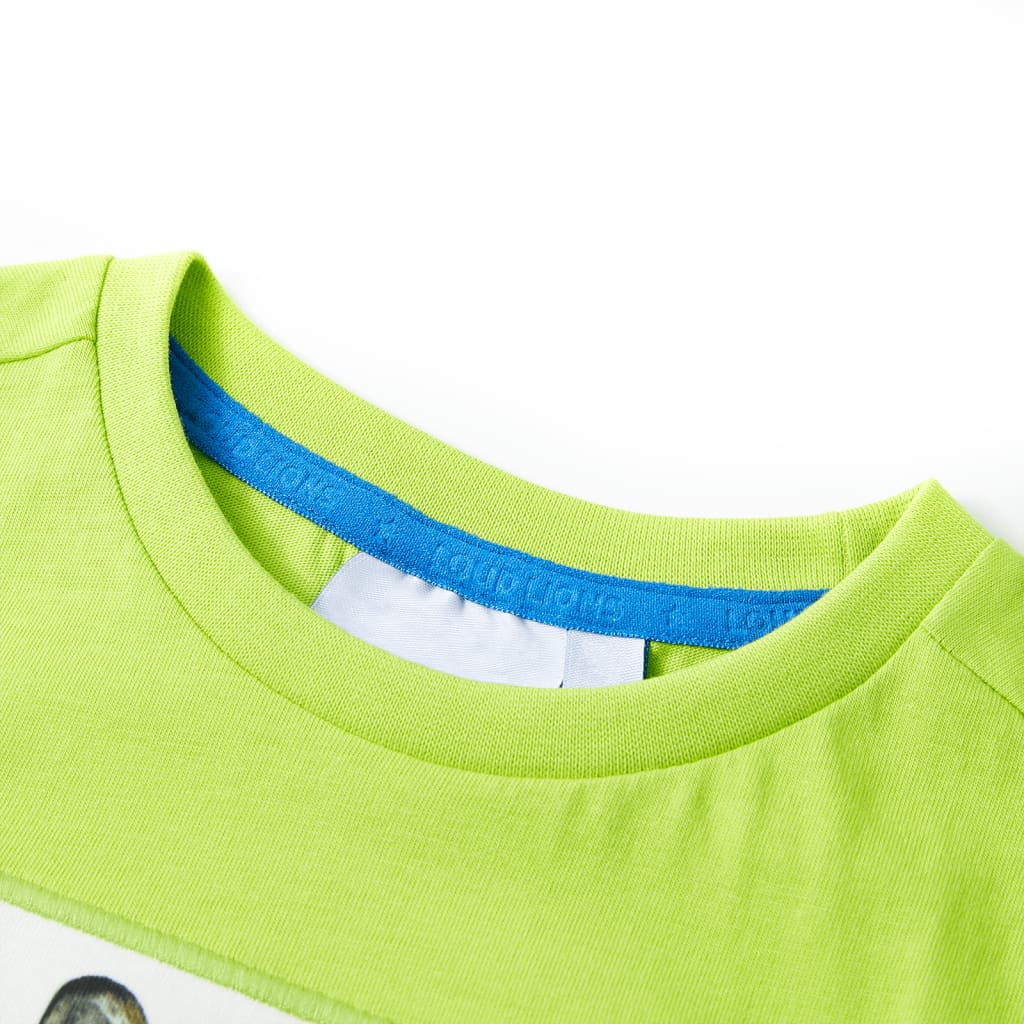 Kindershirt met korte mouwen 116 limoengroen is nu te koop bij PeponiXL, paradijselijk wonen!
