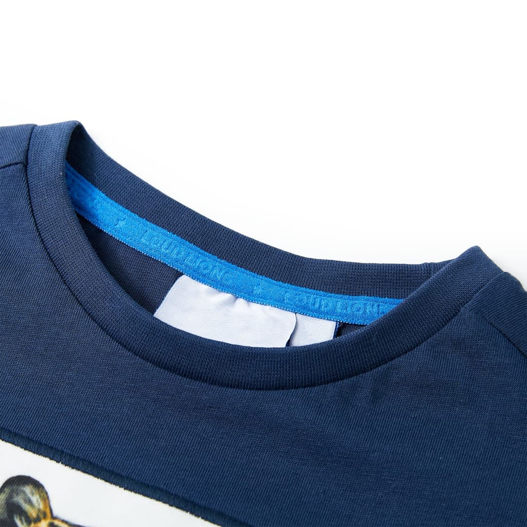 Kindershirt met korte mouwen 128 donkerblauw is nu te koop bij PeponiXL, paradijselijk wonen!