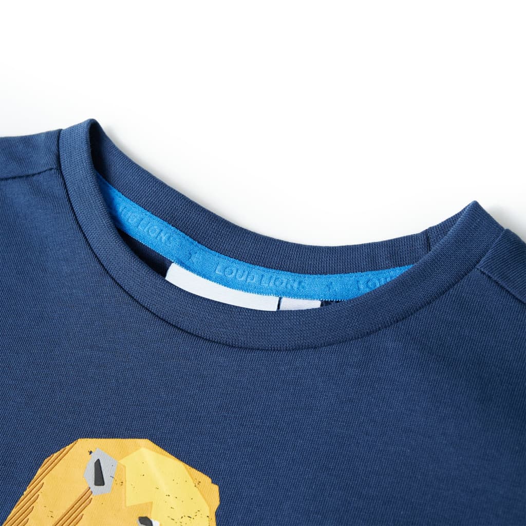 Kindershirt 128 donkerblauw is nu te koop bij PeponiXL, paradijselijk wonen!