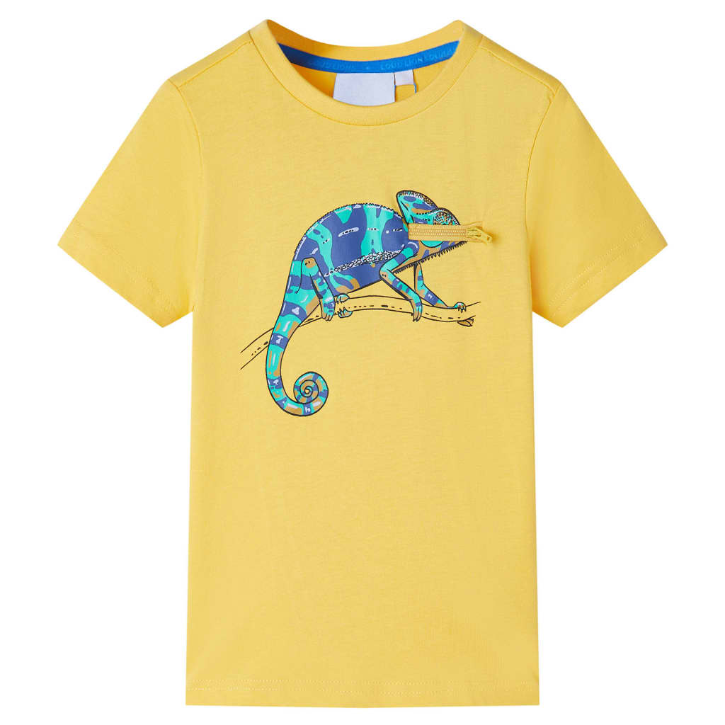 Kindershirt met korte mouwen 116 lichtokerkleurig is nu te koop bij PeponiXL, paradijselijk wonen!