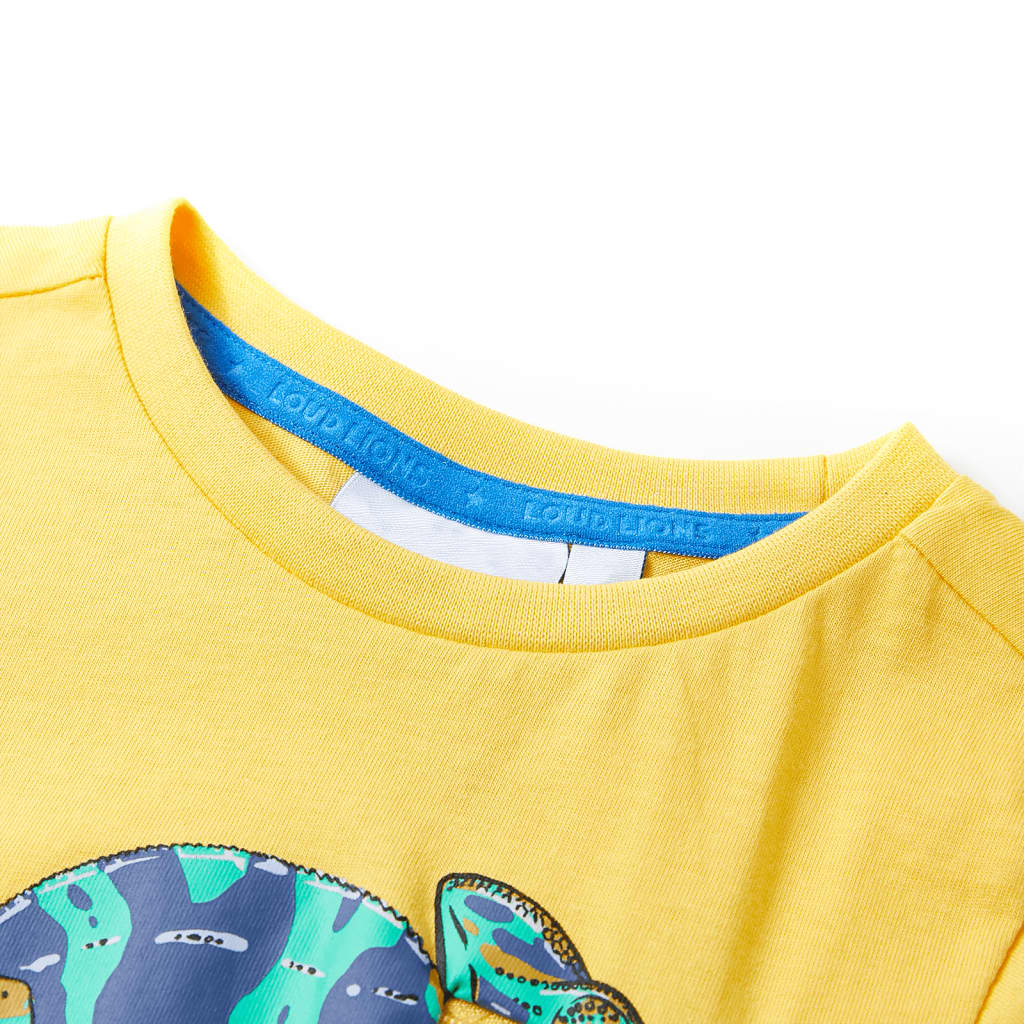 Kindershirt met korte mouwen 116 lichtokerkleurig is nu te koop bij PeponiXL, paradijselijk wonen!