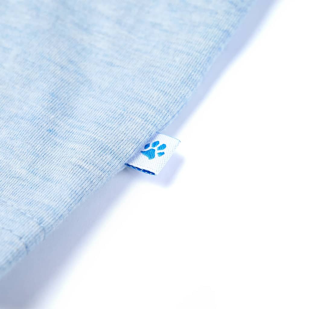 Kindershirt 104 gemêleerd zachtblauw is nu te koop bij PeponiXL, paradijselijk wonen!