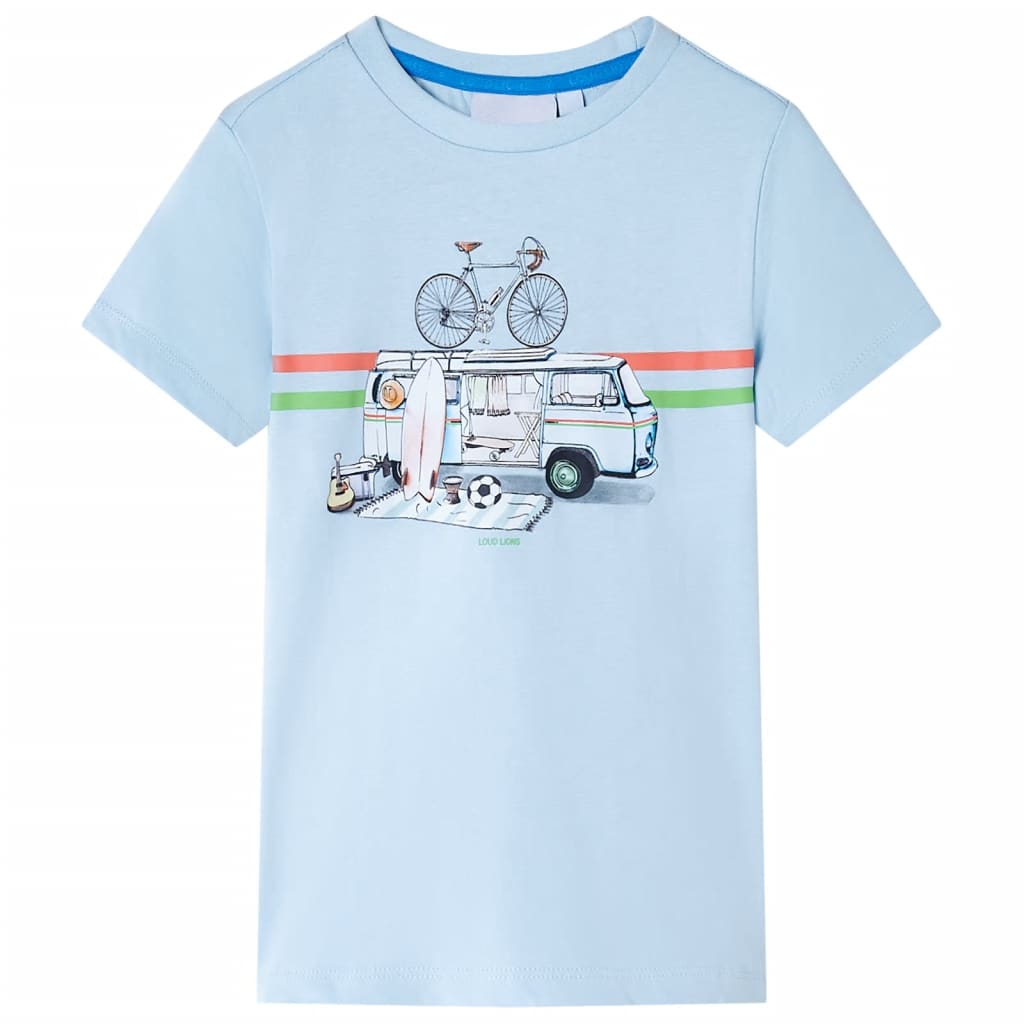Kindershirt 116 lichtblauw is nu te koop bij PeponiXL, paradijselijk wonen!