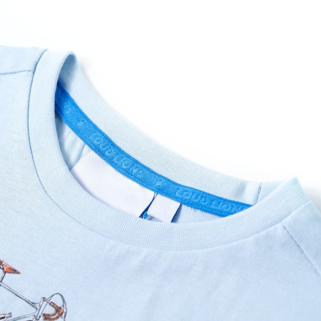 Kindershirt 116 lichtblauw is nu te koop bij PeponiXL, paradijselijk wonen!