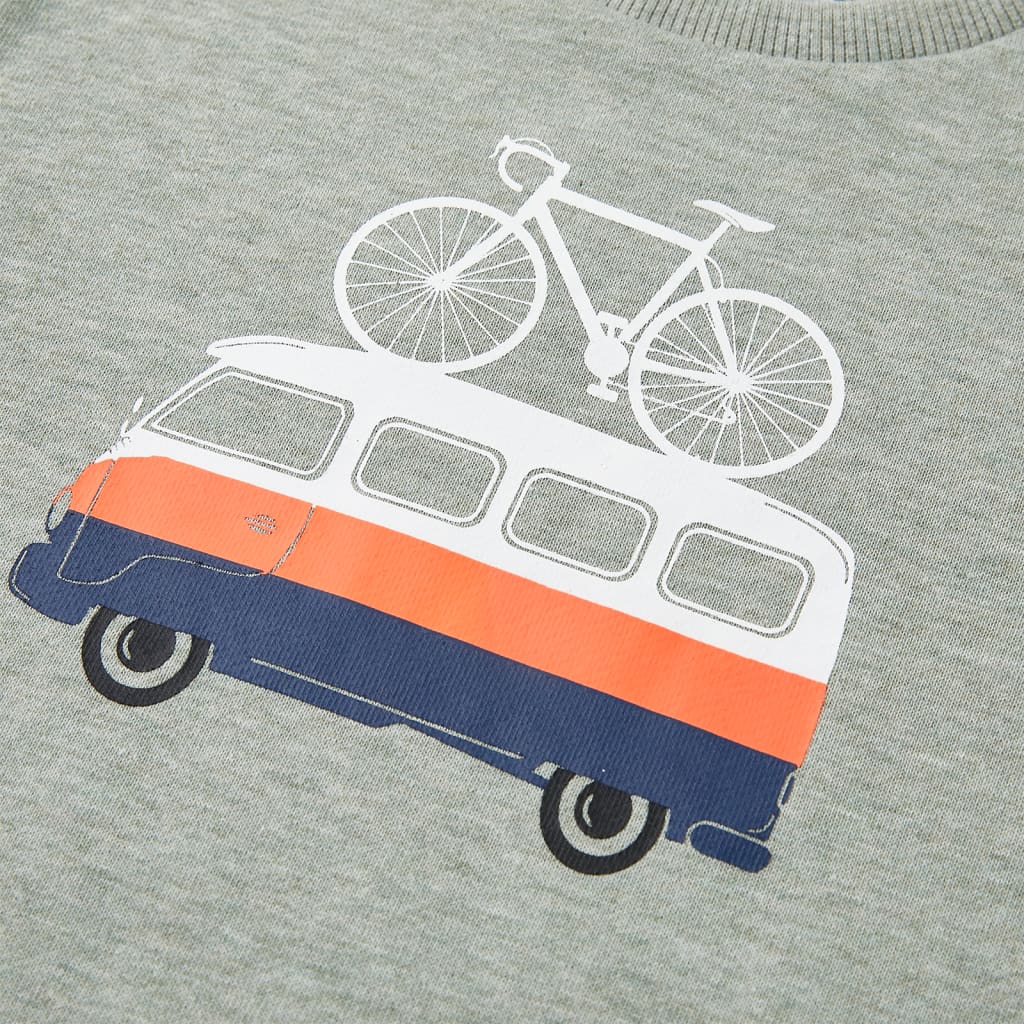 Kindertrui 128 gemêleerd lichtkaki is nu te koop bij PeponiXL, paradijselijk wonen!