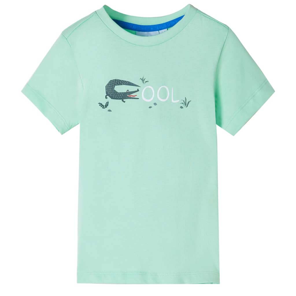 Kindershirt met korte mouwen 92 lichtgroen is nu te koop bij PeponiXL, paradijselijk wonen!