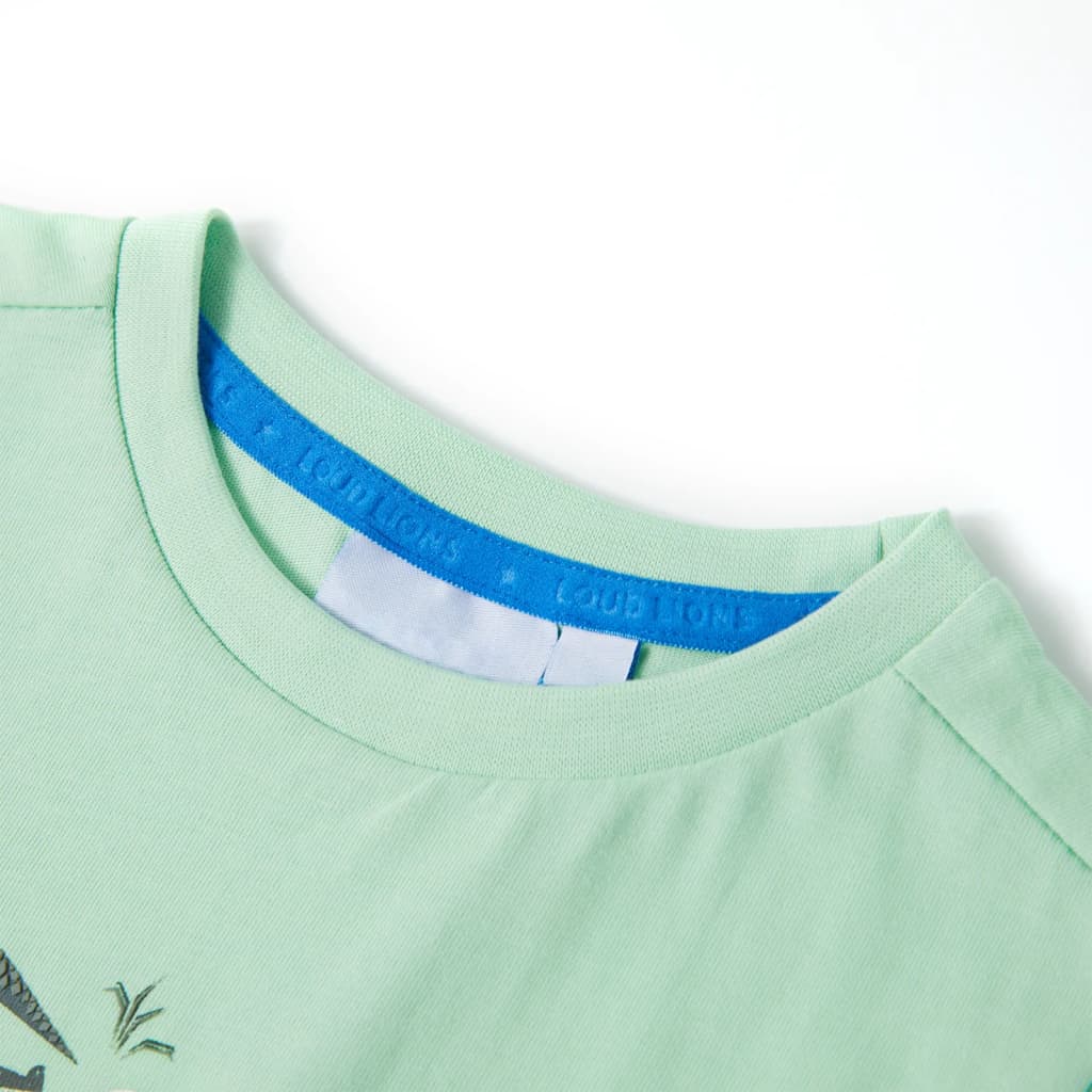 Kindershirt met korte mouwen 116 lichtgroen is nu te koop bij PeponiXL, paradijselijk wonen!