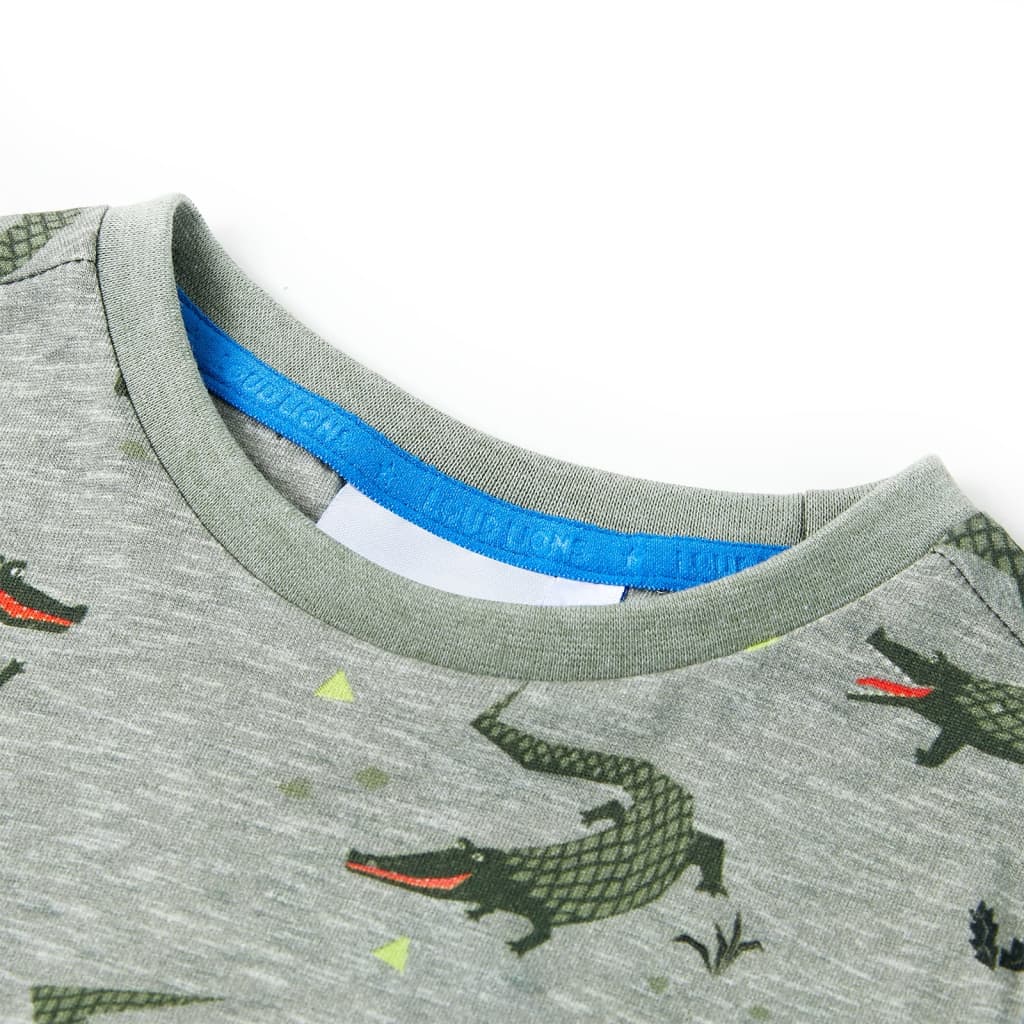 Kindershirt 104 gemêleerd lichtkaki is nu te koop bij PeponiXL, paradijselijk wonen!