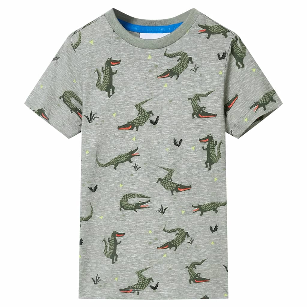 Kindershirt 140 gemêleerd lichtkaki is nu te koop bij PeponiXL, paradijselijk wonen!