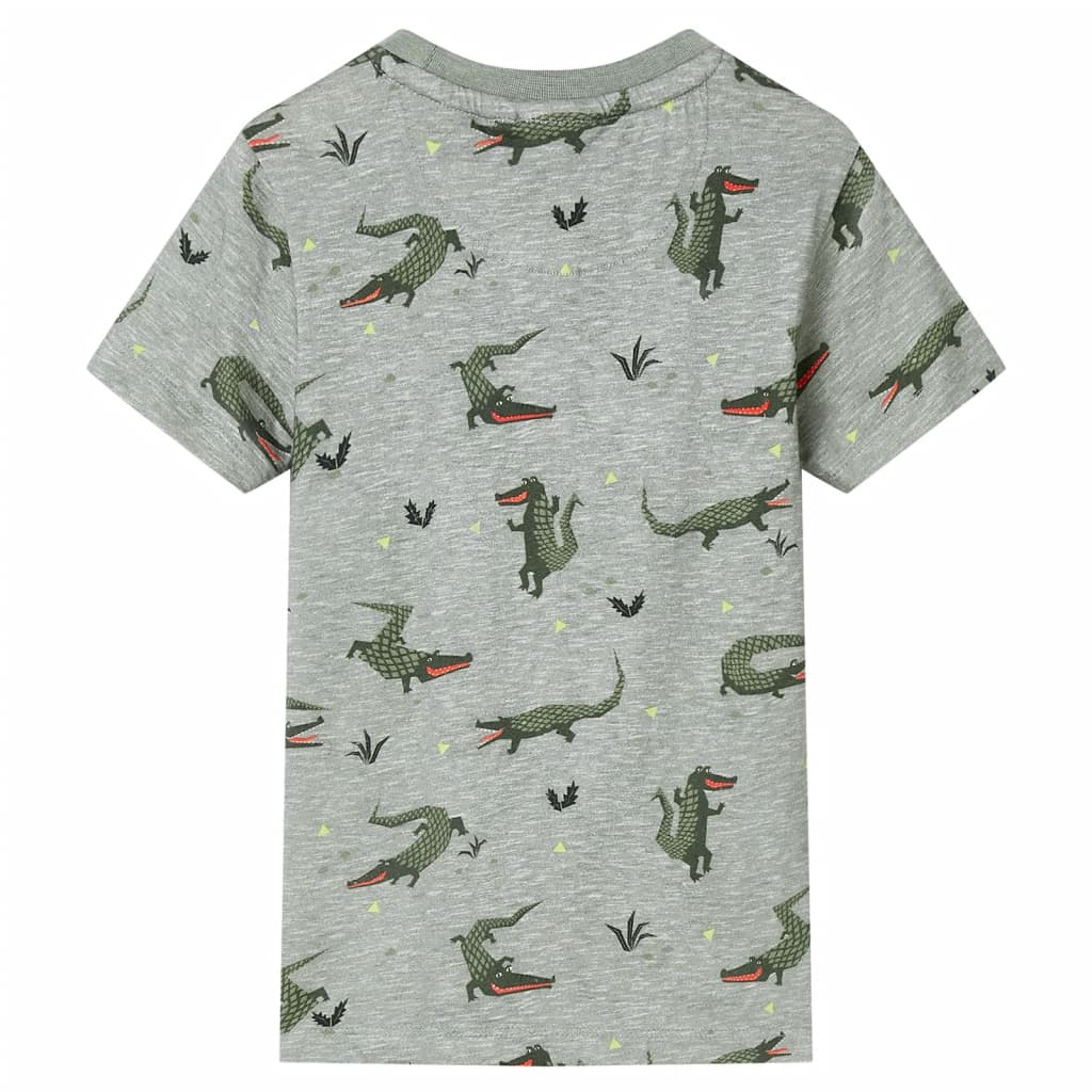 Kindershirt 140 gemêleerd lichtkaki is nu te koop bij PeponiXL, paradijselijk wonen!