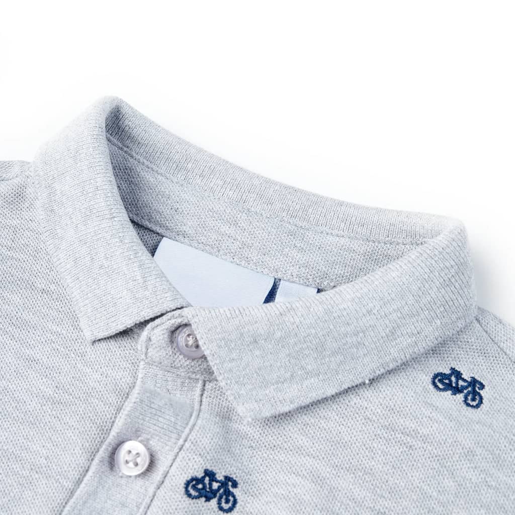 Kinderpoloshirt 104 gemêleerd grijs is nu te koop bij PeponiXL, paradijselijk wonen!