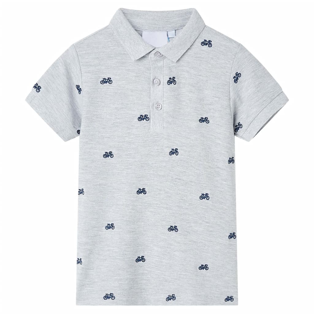 Kinderpoloshirt 128 gemêleerd grijs is nu te koop bij PeponiXL, paradijselijk wonen!