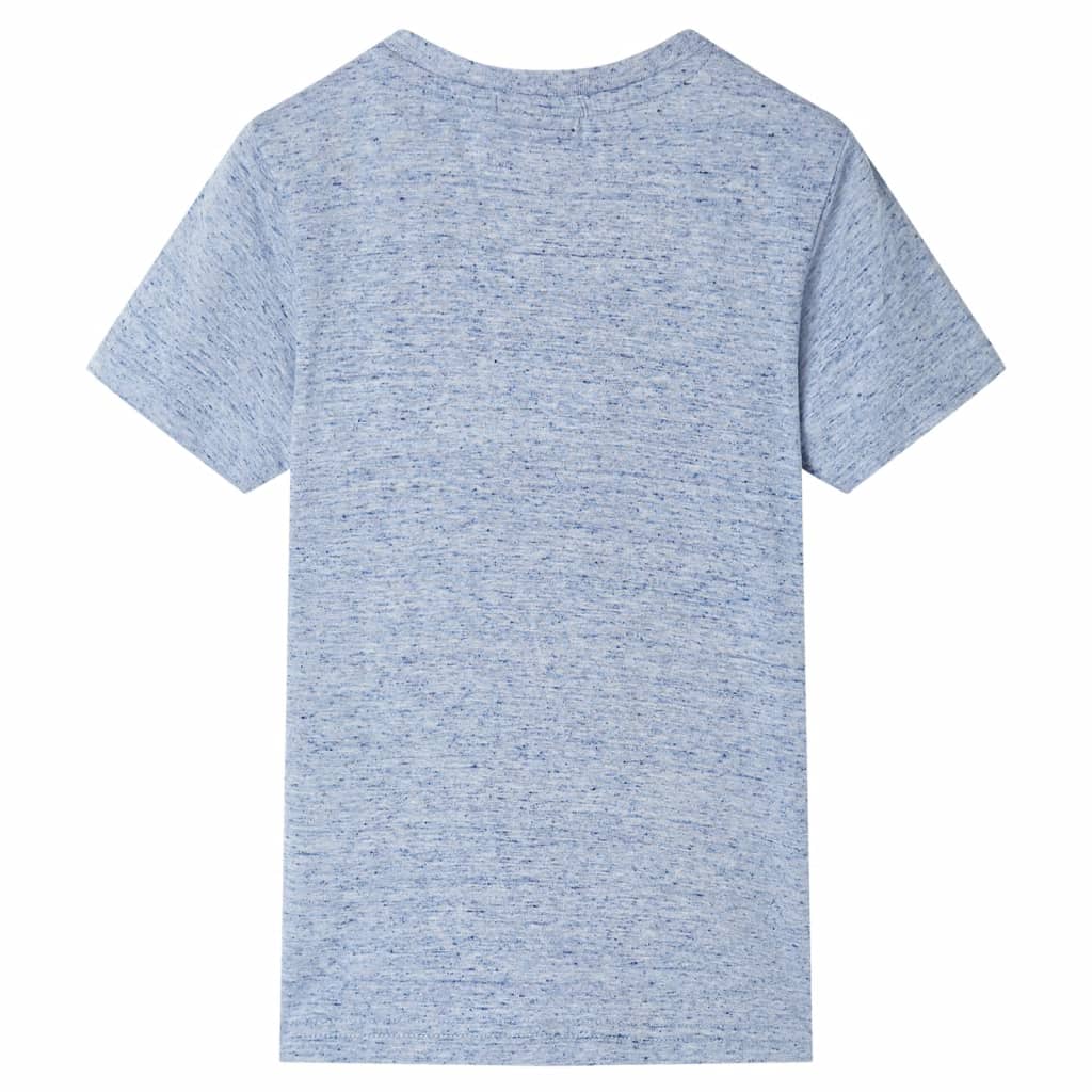 Kindershirt met korte mouwen 128 gemêleerd blauw is nu te koop bij PeponiXL, paradijselijk wonen!