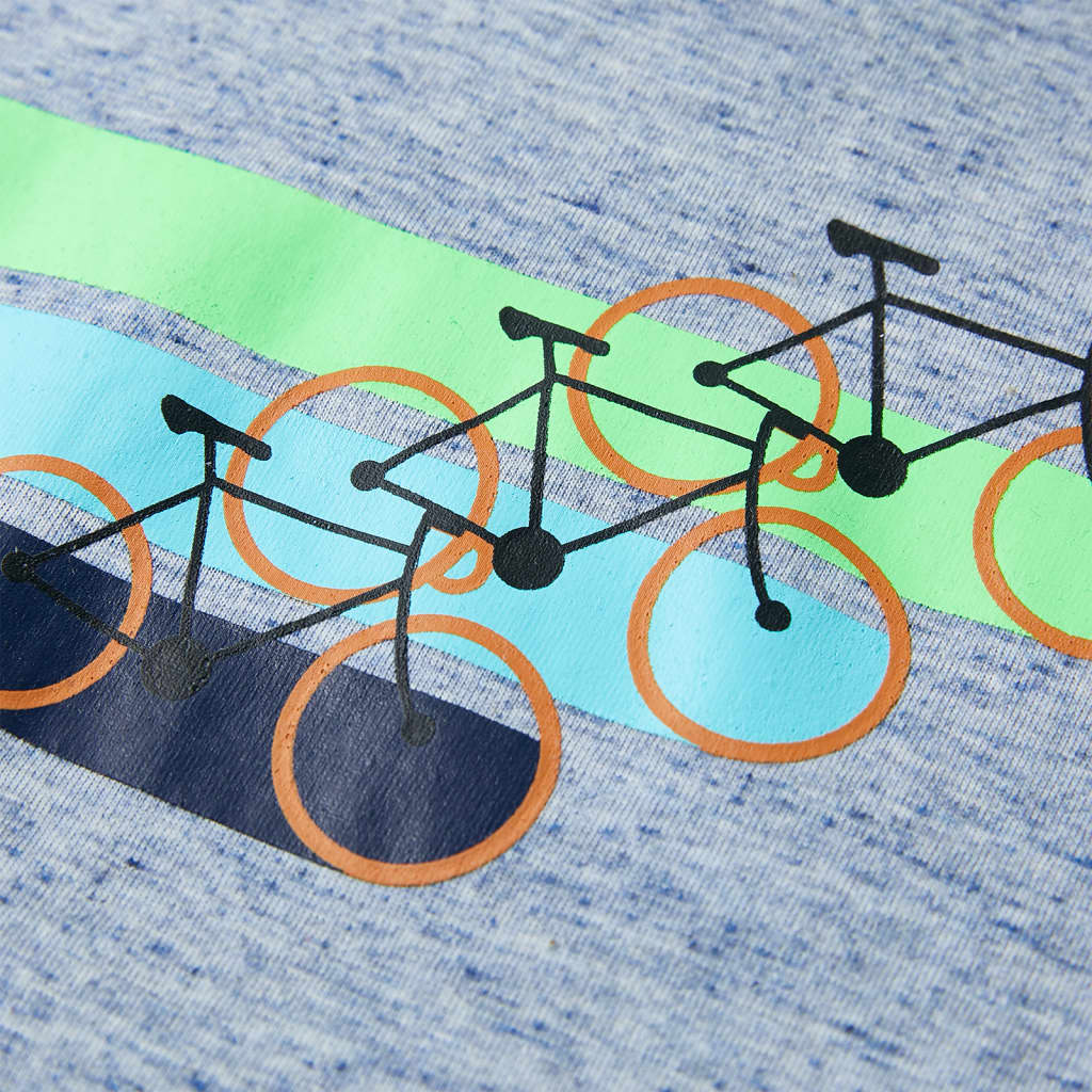 Kindershirt met korte mouwen 128 gemêleerd blauw is nu te koop bij PeponiXL, paradijselijk wonen!