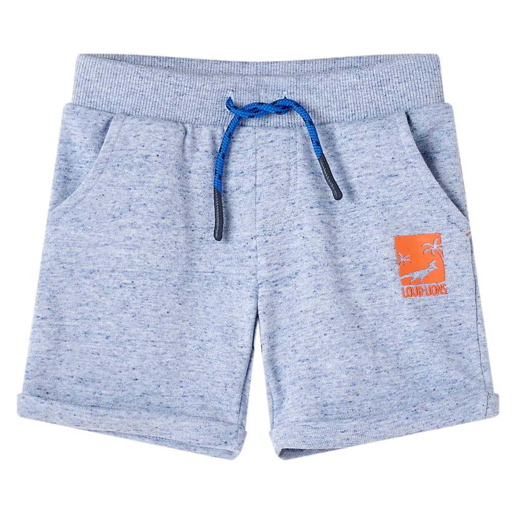 Kindershorts met trekkoord 116 gemêleerd blauw is nu te koop bij PeponiXL, paradijselijk wonen!