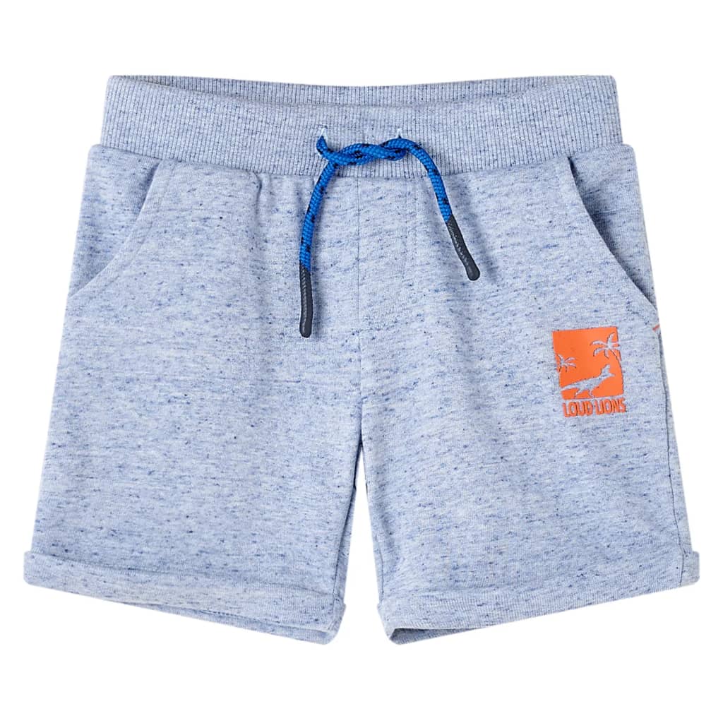 Kindershorts met trekkoord 128 gemêleerd blauw is nu te koop bij PeponiXL, paradijselijk wonen!