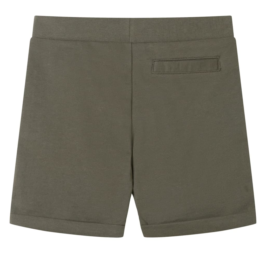 Kindershorts met trekkoord 128 donkerkaki is nu te koop bij PeponiXL, paradijselijk wonen!