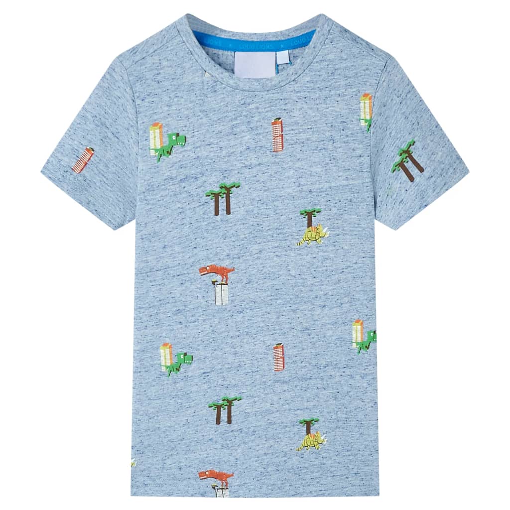 Kindershirt 104 gemêleerd blauw is nu te koop bij PeponiXL, paradijselijk wonen!