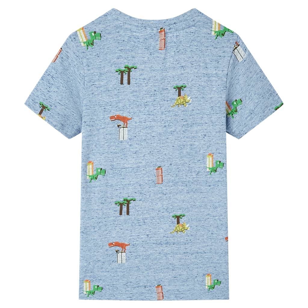 Kindershirt 128 gemêleerd blauw is nu te koop bij PeponiXL, paradijselijk wonen!