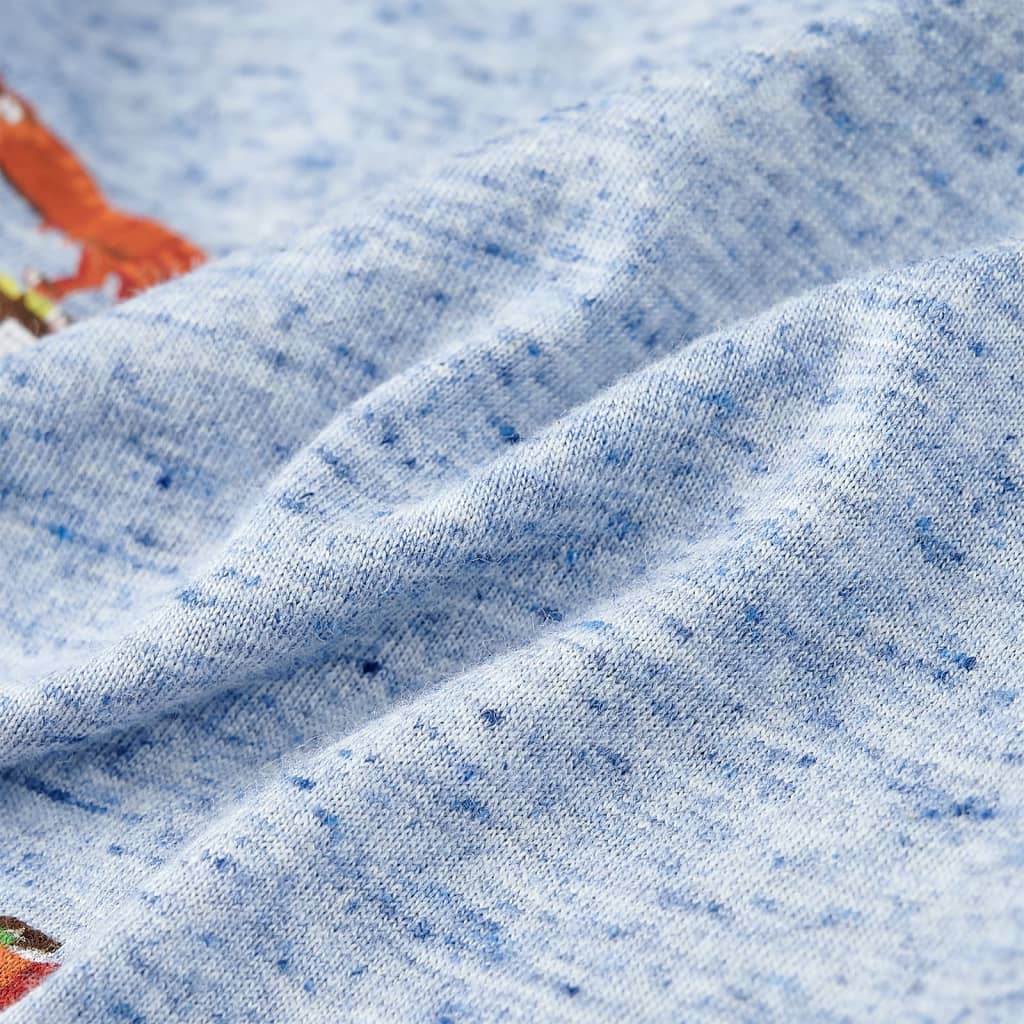 Kindershirt 128 gemêleerd blauw is nu te koop bij PeponiXL, paradijselijk wonen!