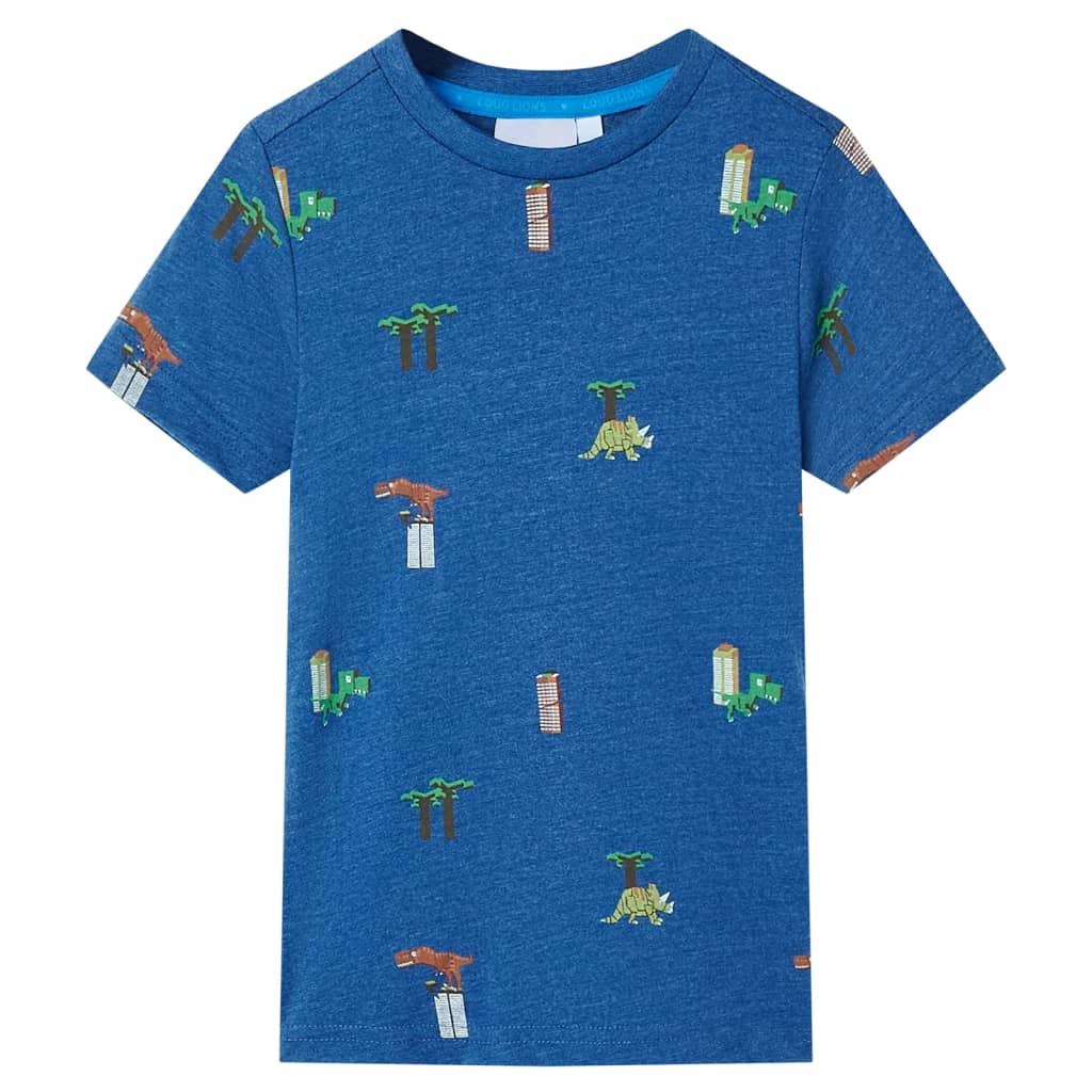 Kindershirt 104 gemêleerd donkerblauw is nu te koop bij PeponiXL, paradijselijk wonen!