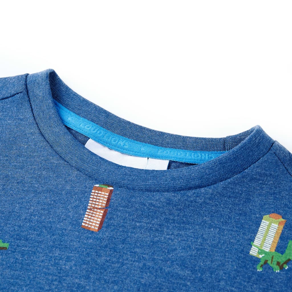 Kindershirt 104 gemêleerd donkerblauw is nu te koop bij PeponiXL, paradijselijk wonen!