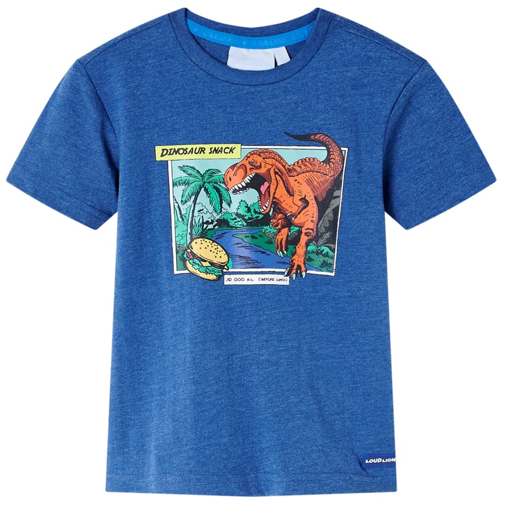 Kindershirt 128 gemêleerd donkerblauw is nu te koop bij PeponiXL, paradijselijk wonen!