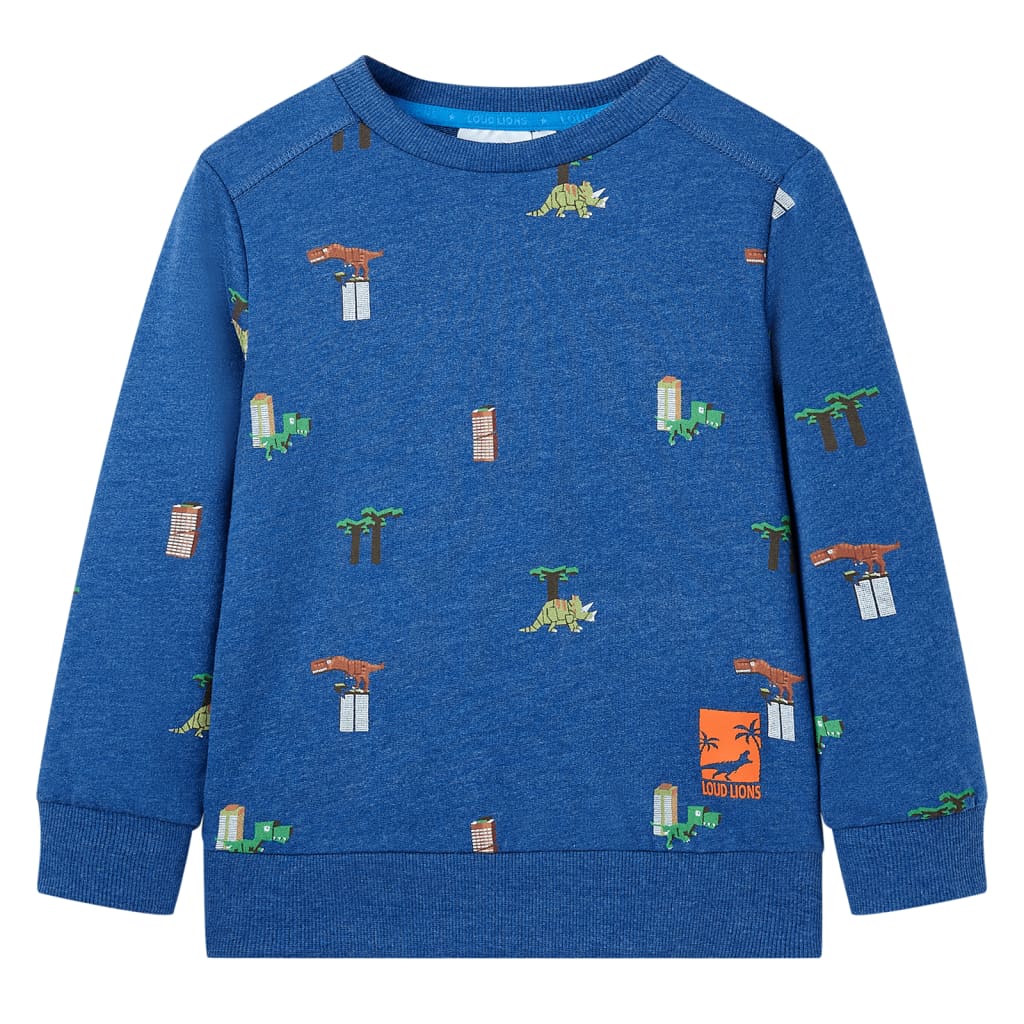 Kindertrui 116 gemêleerd donkerblauw is nu te koop bij PeponiXL, paradijselijk wonen!